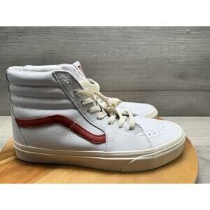 Vans Old Skool Sk8 High Top White Red Men’s 8. Womens 9.5